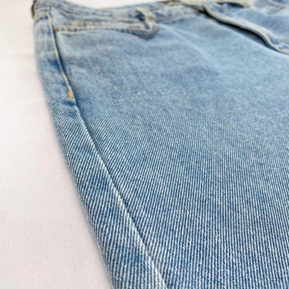 FRANK AND OAK LIGHT WASH DENIM STEVIE HIGH RISE TAPERED FIT JEANS - 28 - Picture 7 of 11